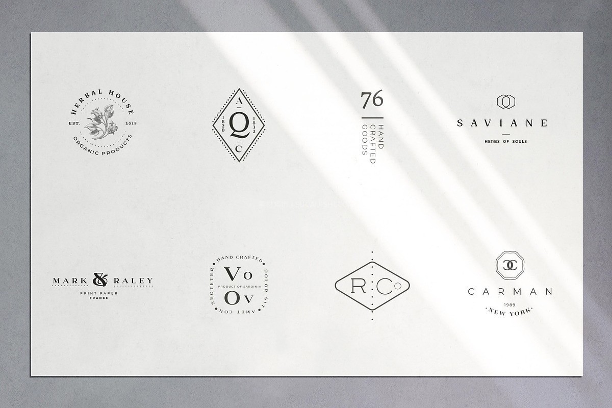 40个极简几何LOGO标志矢量模板 PSD A格式